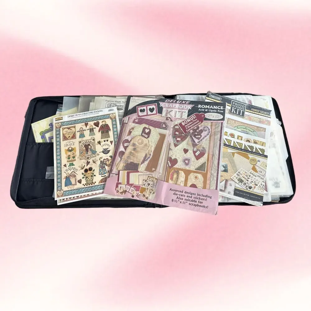 Vintage Y2K Scrapbooking Lot Crop In Style PSB Binder Stickers Ephemera Kits